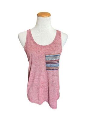 Womens Lime N Chili Sarape Southwestern Heathered Tank Top - Sz S